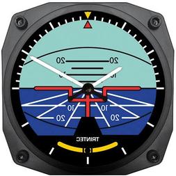 Trintec Artificial Horizon Clock 6.5" Square Novelty Aviatio