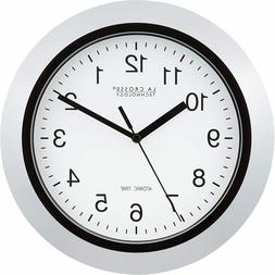 La Crosse Technology 10" Atomic Analog Clock, Silver