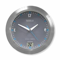7.5" Atomic Bathroom or Dorm Clock with Temp