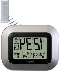 Atomic Digital Wall Clock Indoor/Outdoor Temperature Wireles