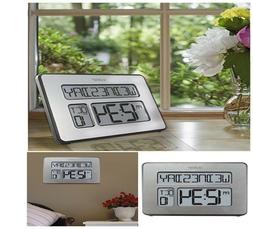 Atomic Full Calendar Digital Battery Operated Time Clock w E