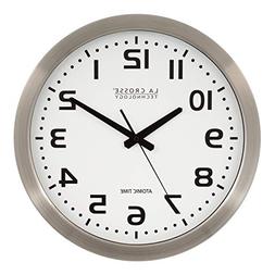 La Crosse Technology 16" Atomic Metal Analog Clock WT-3161WH