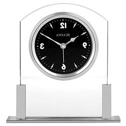 Bulova B5022 Newton Table Clock, Polished Silver-Tone Finish