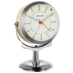 Bulova B8120 Pedestal Alarm Clock Almond/Silver New