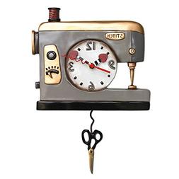 Back Stitch Sewing Machine Pendulum Clock