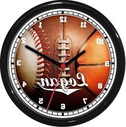 Ball For All Seasons Personalized Wall Clock Rec Room Garage