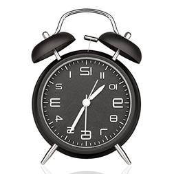 DreamSky Battery Alarm Clock with Backlight on Demand, 4" Tw