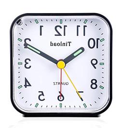 Tinload Small Battery Operated Analog Alarm Clock Silent Non