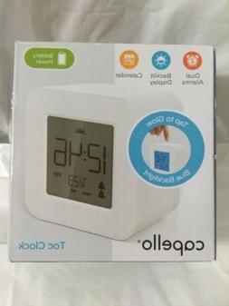 White Battery Operated Capello Travel Alarm Clock In Origina