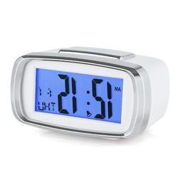 CIGERA Battery Operated Travel Alarm Clock with Soft Blue Ba