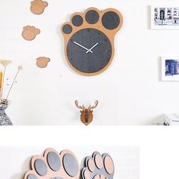 Battery Operated Wall Clock Hanging Wooden Indoor Decoration