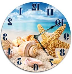 Sugar Vine Art Beach Clock Large 10.5" Wall Clock Decorative