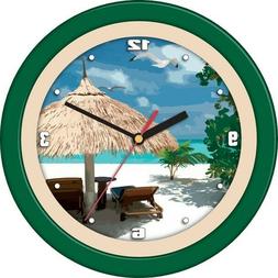 Beach Umbrella Decorative Beach Theme 11.5" Wall Clock by Su
