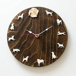 Beagle portrait wood Clock Animal wall clock gift for dog Be