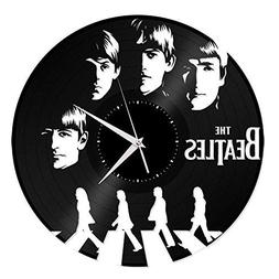 VinylShopUS - Beatles Vinyl Wall Clock Music Bands and Music