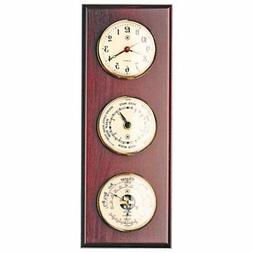 Bey-Berk International Palisade Wall Clock and Weather Stati