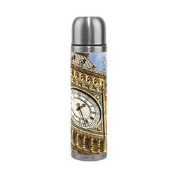 ALAZA Big Ben Clock Face Stainless Steel Water Bottle 17 Oz 