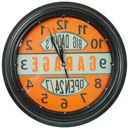 Big Daddy's Garage Clock W/ LED Lights, 12" Round, Man Cave 
