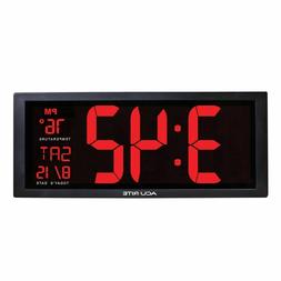 Big Digital Wall Clock LED Display Electronic Temperature Fo