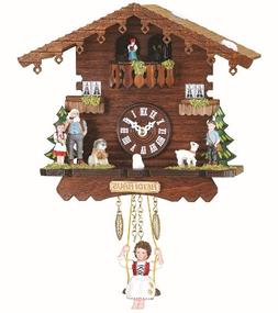 Trenkle Black Forest Clock Swiss House, turning dancers TU 5