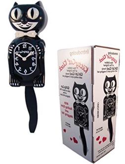BLACK KITTY CAT CLOCK  12.75" Free Battery MADE IN USA Kit-C