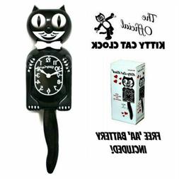 BLACK KITTY CAT CLOCK  12.75" Free Battery MADE IN USA Kit-C