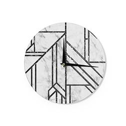 Kess InHouse Kess Original Black Marble Mosaic Geometric Mod