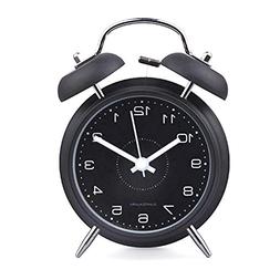 hito 4" Black Silent Alarm Clock Battery Operated Night Ligh