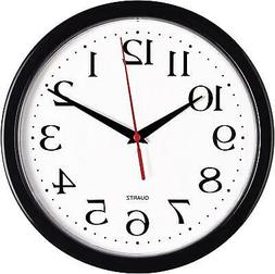 Large Black Wall Clock Silent Non Ticking Quartz Operated Ro