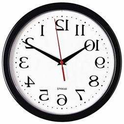 Bernhard Products Black Wall Clock Silent Non Ticking - 10 I
