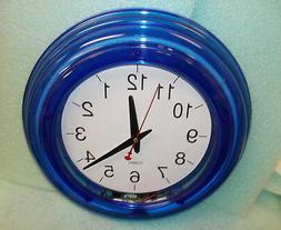 Gift Giant Blue 14 1/4" Neon Battery Operated Clock  UPC:710