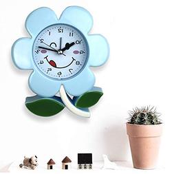 Small Blue Flower Kids Room Alarm Clock Cute Flower Shape Ki