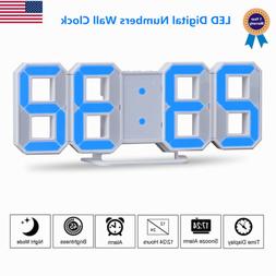 Large 3d Display Alarm Clock Snooze Timer Usb
