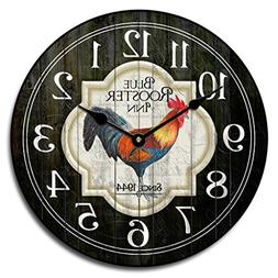 Blue Rooster Inn Wall Clock, Available in 8 Sizes, Most Size