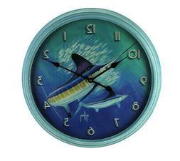 Guy Harvey Blue Sailfish Beveled Frame Round Wall Clock 24 i