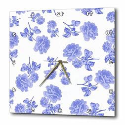 3dRose Blue and White Flower Pattern Inspired by Oriental Po