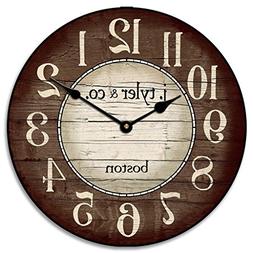 Boston Harbor Brown Wall Clock, Available in 8 Sizes, Most S