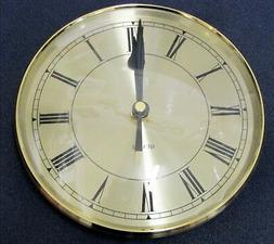 BRAND NEW 6 1/4"  CLOCK MOVEMENT INSERT    OFF GOLD  COLORED