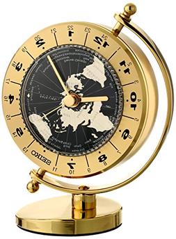 Seiko Brass Desk and Table World Time Bezel Clock