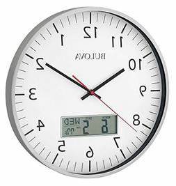 Bulova C4810 Manager Wall Clock, Silver