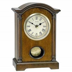 Bulova Dalton Chiming Pendulum Table Clock - Walnut Finish -