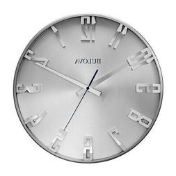 C4846 Director 16 Inch Slim Metal Analog Wall Clock  Satin P