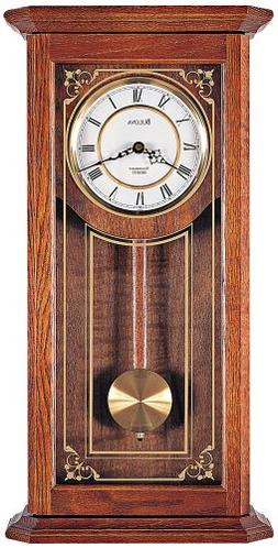 Bulova C3375 Solid Oak Case with Metal Dial Cirrus Chiming W
