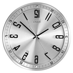 Bulova C4646 Silhouette Clock, Brushed Stainless Steel Finis