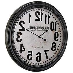 Bulova C4819 Hotelier Wall Clock, 60", Distressed Black Fini