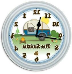 Camper Wall Clock - Teardrop Travel Trailer RV Camping Kit C