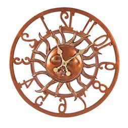 Cape Craftsmen Sunface Copper Finish Outdoor Safe Wall Clock