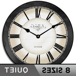 Carolina Gray Wall Clock Ultra Quiet  Whisper Quiet   Batter