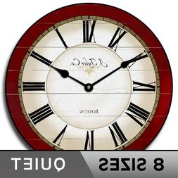 Carolina Red Wall Clock Non ticking Whisper Quiet   Battery 