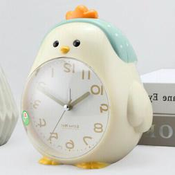 Cartoon Chicken Shape Mute Alarm Clock with Night Light for 